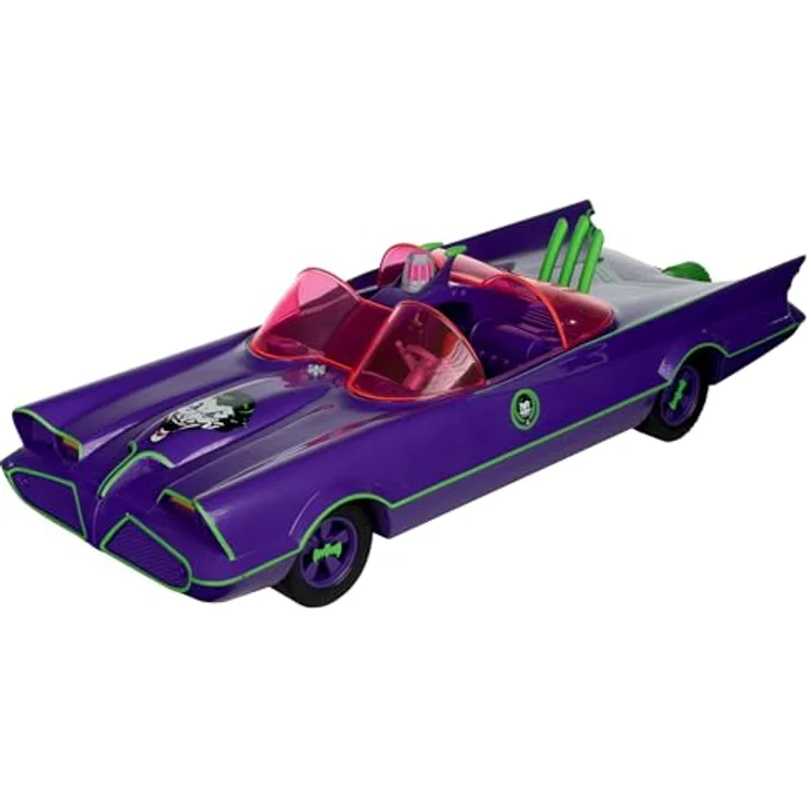 McFarlane Toys DC Retro Batman 66 Batmobil with Joker, detailreiches Fahrzeug mit beweglichen Rädern und rotierenden Lenkern, Gold Label – Bild 8
