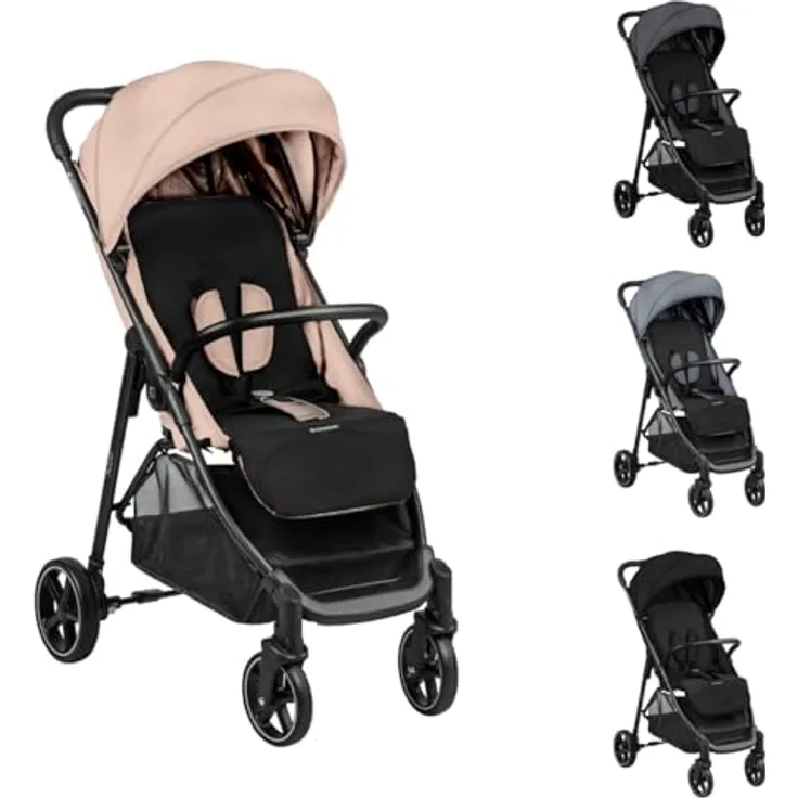 Kikkaboo Kinderwagen, Buggy Alexa 22 kg faltbar, Rückenlehne verstellbar, Gurt, Farben:rosa