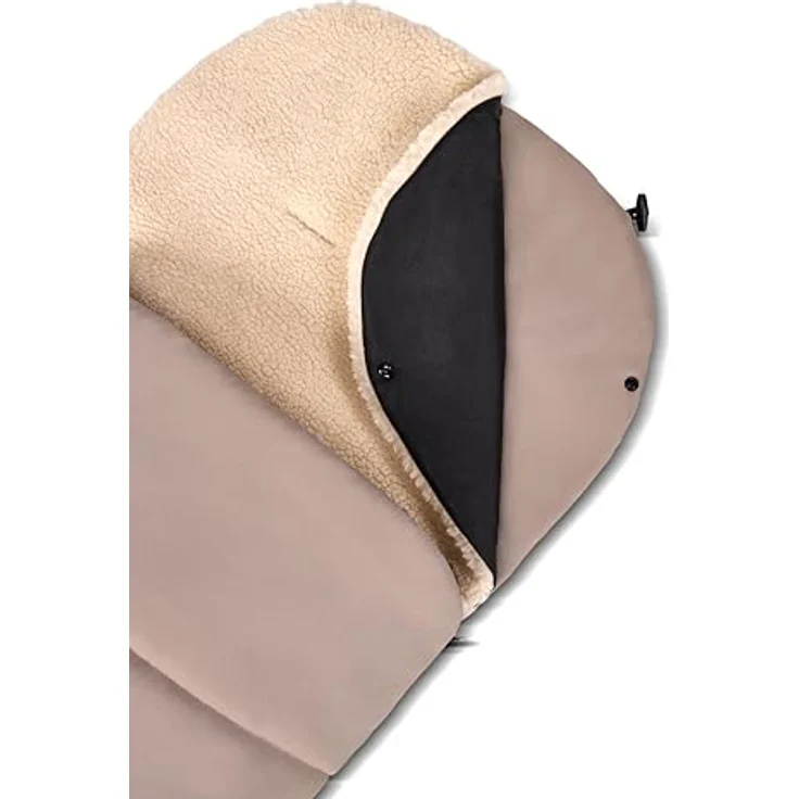 MOON PREMIUM Fußsack sand, vielseitig einsetzbar mit herausnehmbarem Teddyfell-Innenfutter für ganzjährige Nutzung – Bild 2