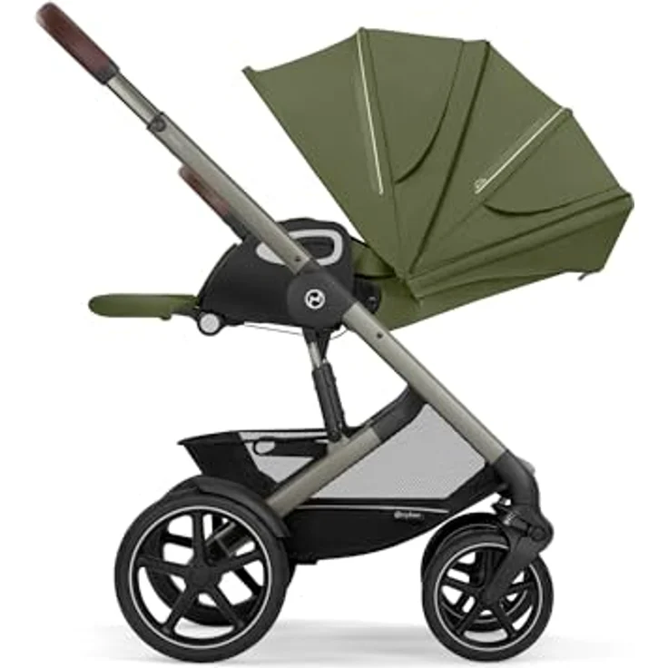 cybex Gold Kinderwagen Talos S LUX Tpe, Khaki, Kombikinderwagen mit 5-Punkte-Gurt, Federung, Einhand-Faltmechanismus, für Babyschale geeignet – Bild 10