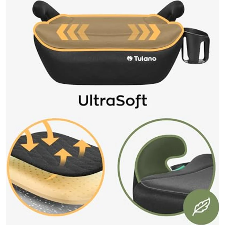 Tulano Cabby 20, Kindersitz mit ECE R129/03 i-Size-Zulassung, ergonomischer Konturierung und Ultra-Soft-Technologie, grau – Bild 3