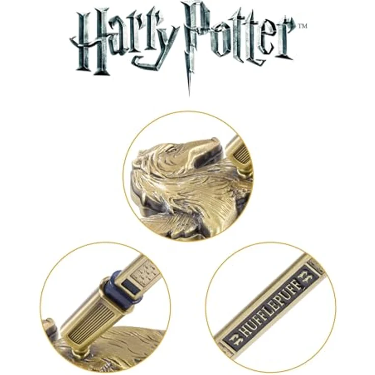 Noble Collection Harry Potter Hufflepuff Schreibstift mit Halterung, Mehrfarbig, 1 Stück – Bild 3