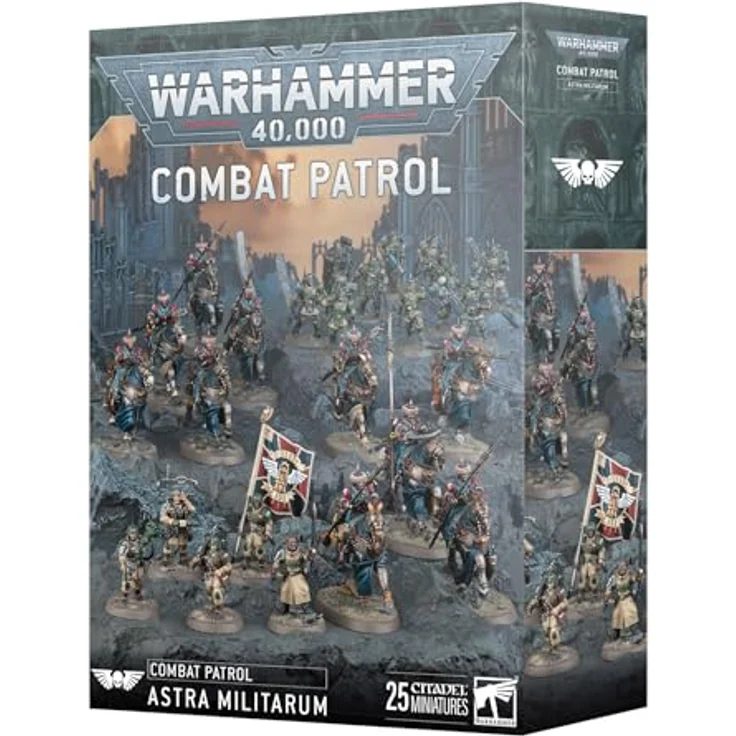 Games Workshop Kampfpatrouille Astra Militarum, Set mit 25 Miniaturen, inkl. Cadian Staff Squad und Kasrkins mit Laserstrahlgewehren – Bild 1