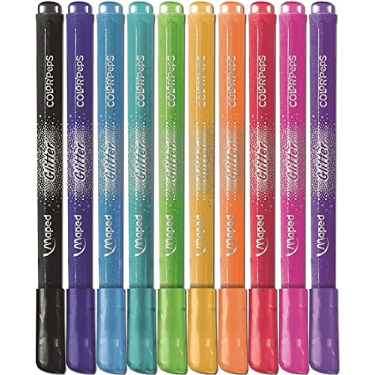 Maped - Glitzer-Filzstifte COLOR'PEPS GLITTER - hervorragende Deckkraft- extra viele Glitzerpartikel , 10 Stück (1er Pack) – Bild 2
