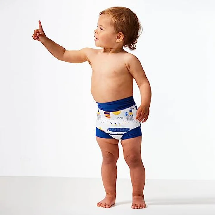 Splash About Baby-Mädchen Happy Schwimmwindel and Toddler Swim Nappy, Tug Boats, 12-24 Monate – Bild 3