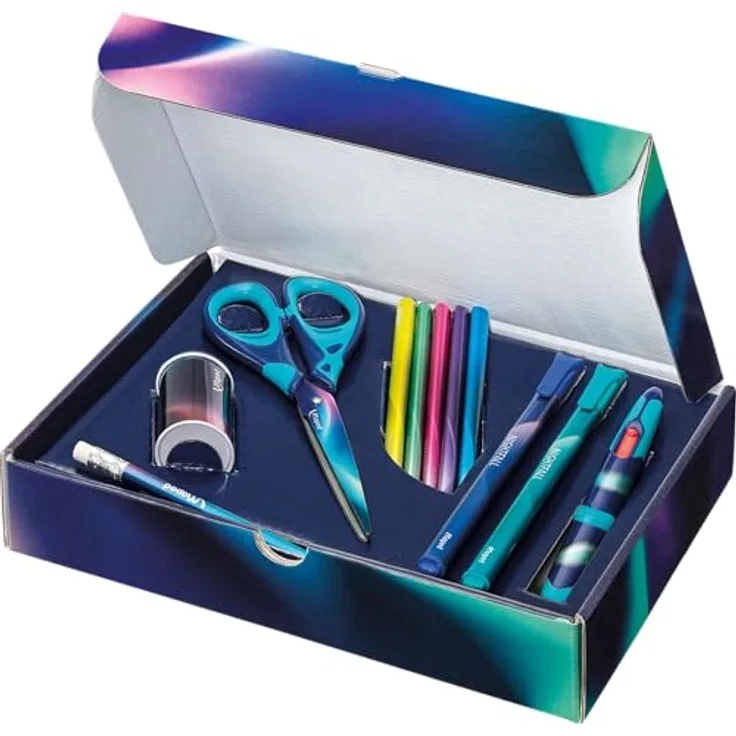 MAPED Füllfederhalter Schreibset NIGHTFALL bunt, Geschenkbox mit 11 Teilen