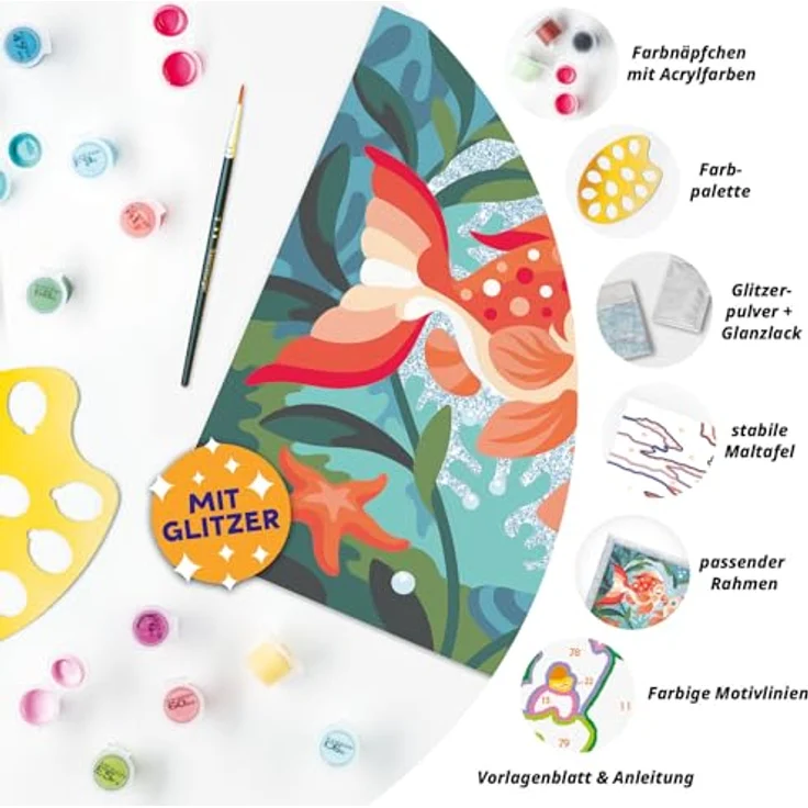 Ravensburger Verlag GmbH Malen nach Zahlen - CREART® - Verliebte Fische, Malvorlagen für Kinder ab 9 Jahren, inkl. 15 Acrylfarben – Bild 5