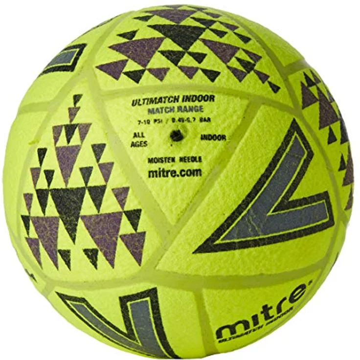 Mitre Ultimatch Indoor-Fußball, Neues Design, extra haltbar, formstabil, gelb, schwarz, Ballgröße 4 – Bild 2
