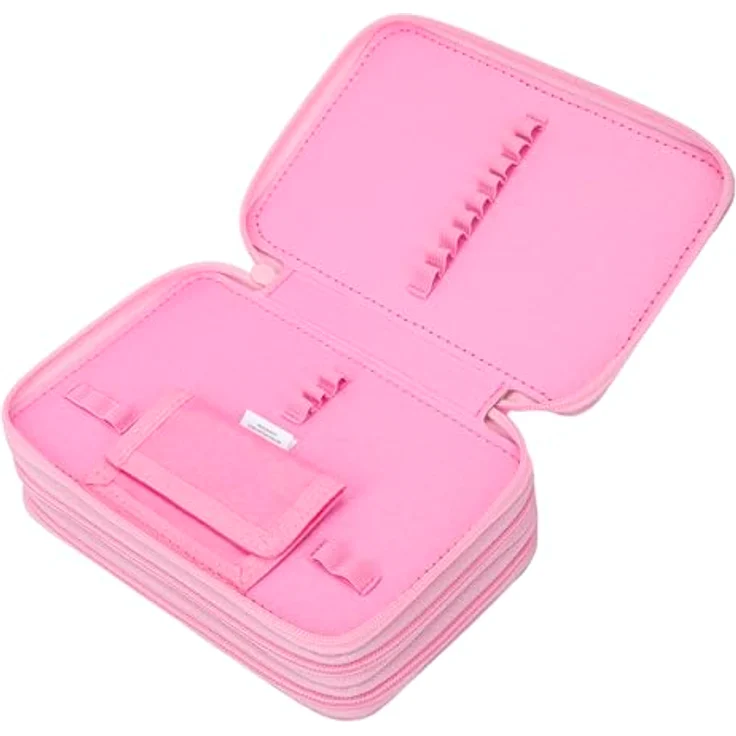 Baagl 3 Fach Federmäppchen - Hello Kitty Sweet Leopard, 20x13x9 cm, elastische Gummischlaufen, YKK-Reißverschluss, robust und alltagstauglich – Bild 3