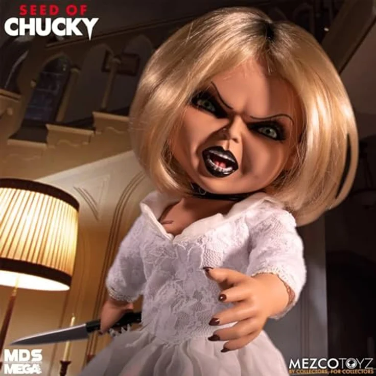 Mezco Toys Chuckys Baby - Tiffany MDS Mega Scale Sprechende Actionfigur, 38 cm mit 8 Filmzitaten, multicolor – Bild 7