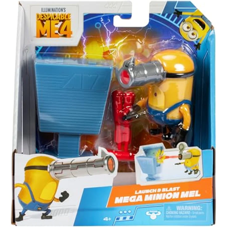 MINIONS Scharf schießender Mega Mel, Actionfigur aus Ich – Einfach unverbesserlich 4, drücke auf Mels Kopf zum Abfeuern, 5 verschiedene Mega-Minions zum Sammeln – Bild 2