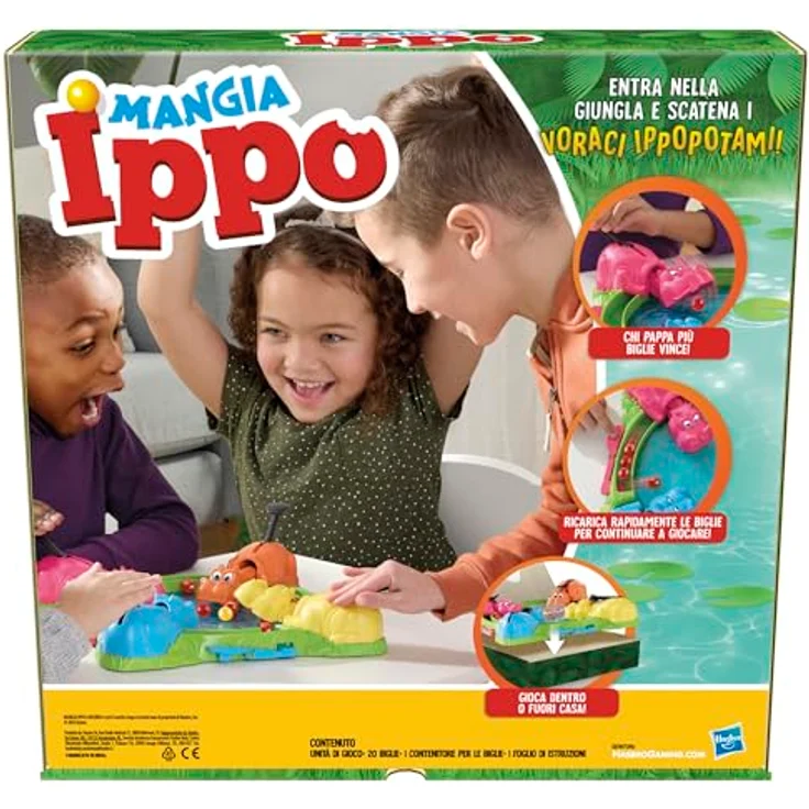 Hasbro Gaming Ippo isst, Brettspiel für Vorschulkinder, mit sofortigem Murmelladen, einfacher Aufbewahrung (bunt) – Bild 4