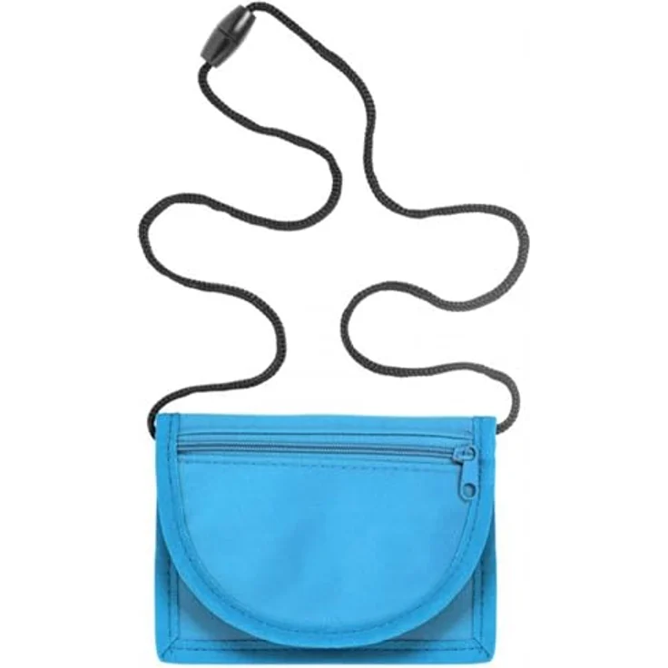 minimutz Kinder Geldbeutel, Geldbörse zum Umhängen mit Sichtfenster für Busausweis, hellblau/türkis, 100% Polyester, Klettverschluss, Maße ca. 13,8x10 cm – Bild 1