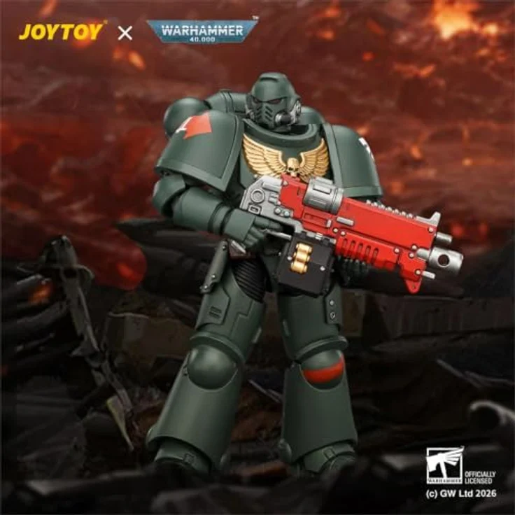 JOYTOY Warhammer 40,000 Actionfigur Dark Angels Intercessor, 12 cm, hochdetailliert und vollständig beweglich mit Bolzen-Gewehr, Bolzen-Pistole und Kettenschwert – Bild 4
