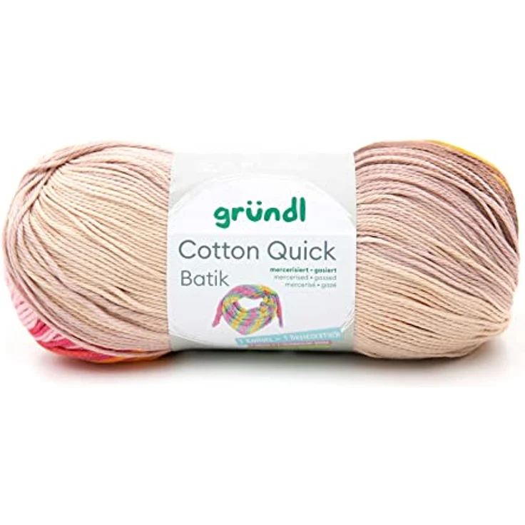 Gründl 4921-07 Cotton Quick Batik Garn, beigebraun-rosa-orange, 1 x 100 g – Bild 1