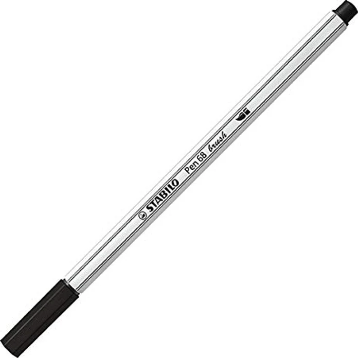 Premium-Filzstift mit Pinselspitze für variable Strichstärken - STABILO Pen 68 brush - 12er Pack - mit 12 verschiedenen Farben – Bild 2