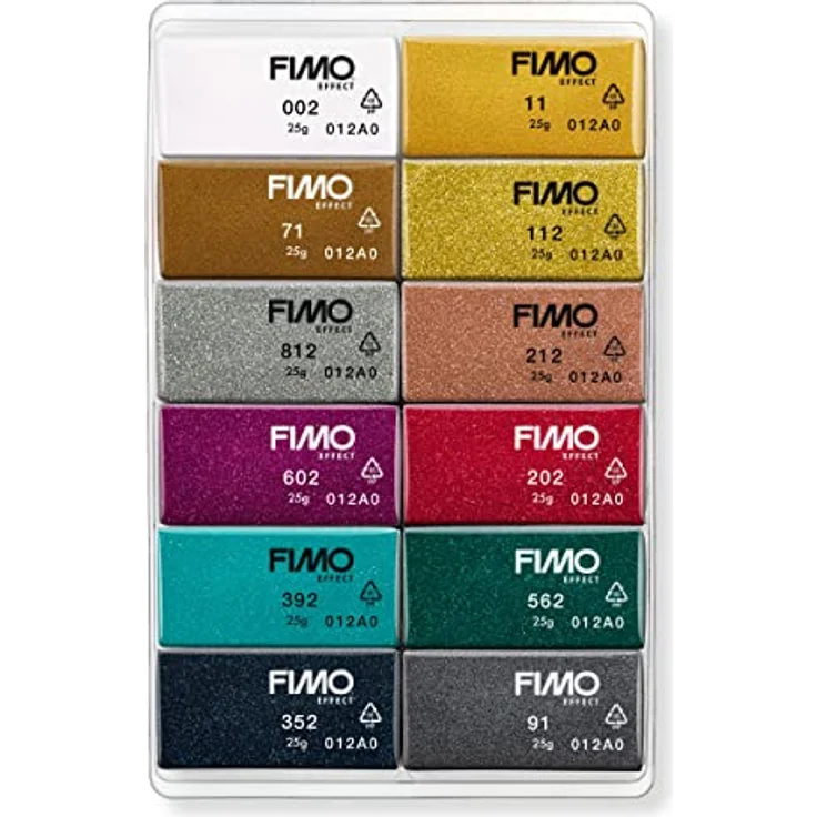 FIMO Modelliermasse soft materialpackung Effekt Sparkle, 12 x 25 g, mineralische Farbeffekte mit Glitterpartikeln – Bild 3