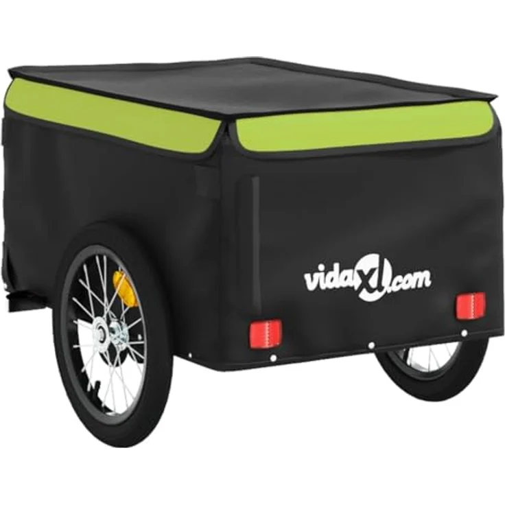 vidaXL Fahrradkinderanhänger, Eisen, 45 kg maximale Tragfähigkeit, schwarz und grün – Bild 8