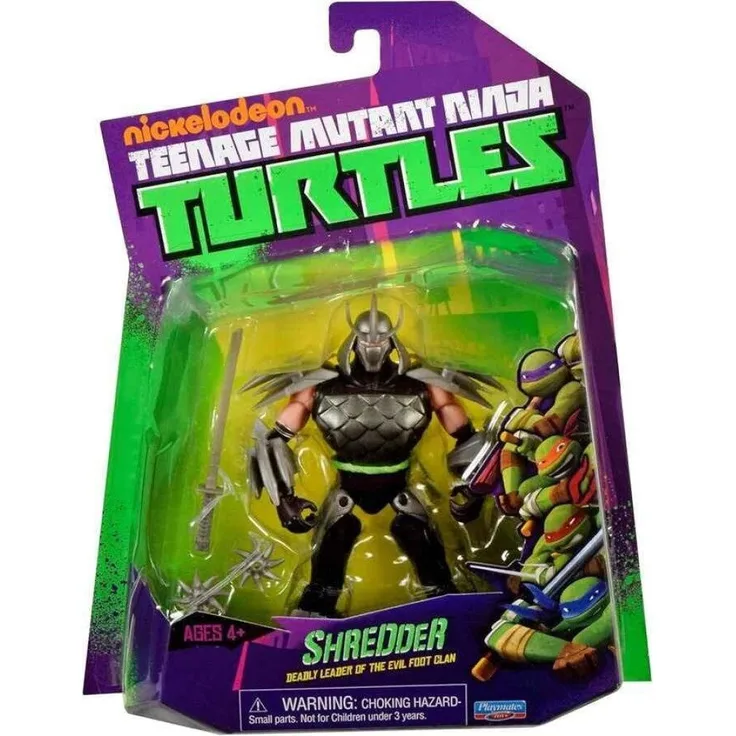 Playmates Toys Teenage Mutant Ninja Turtles World of TMNT Actionfigur Shredder, 11,5 cm, voll beweglich mit detailgetreuem Rüstungsdesign und Zubehör