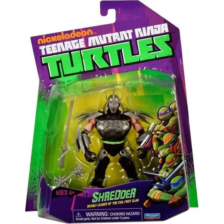 Playmates Toys Teenage Mutant Ninja Turtles World of TMNT Actionfigur Shredder, 11,5 cm, voll beweglich mit detailgetreuem Rüstungsdesign und Zubehör