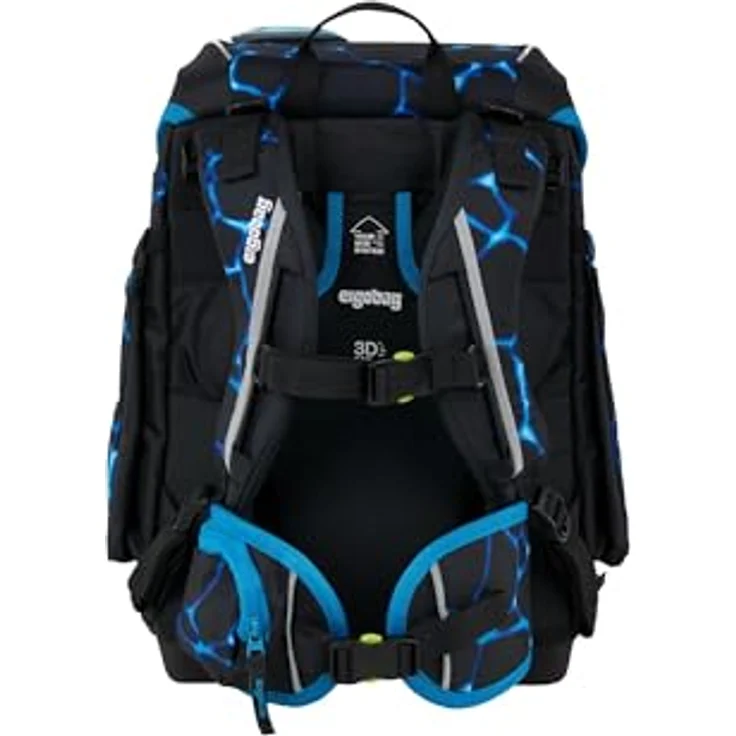 ergobag cubo Set, ergonomischer Schulranzen 5-teilig mit höhenverstellbarem Tragesystem, standfest und reflektierend, für 1. Klasse, grau – Bild 5