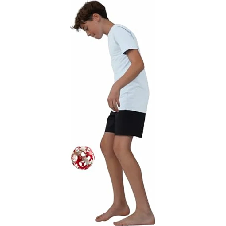 BINABO Click & Kick Konstruktionsspielzeug Fußball-Set, flexibel & robust, rot-weiß – Bild 2