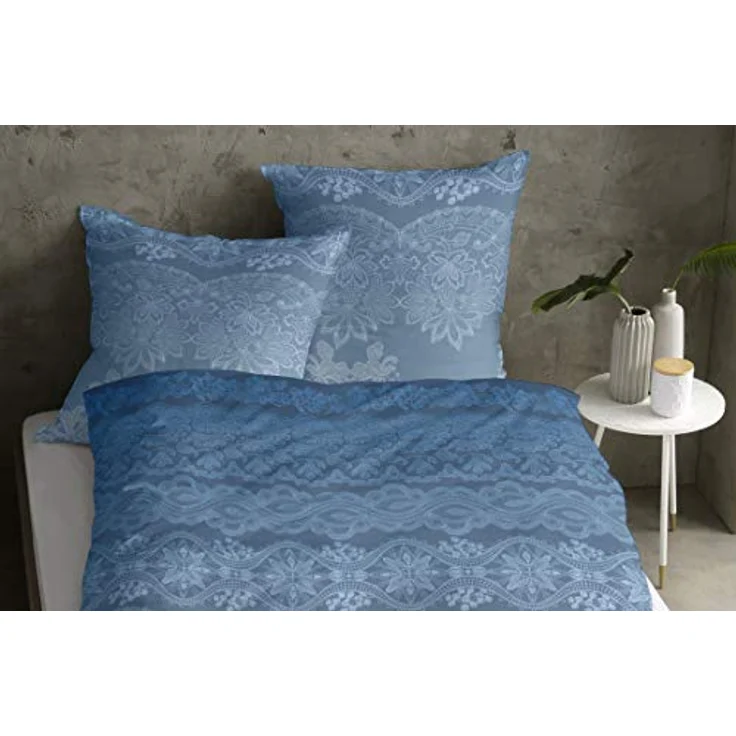 CASATEX Bettwäsche DEMIR filigrane Ornamente mit Spitzen-Essenzen im Farbverlauf Bettwäsche-Set absolut hip (blau) – Bild 3