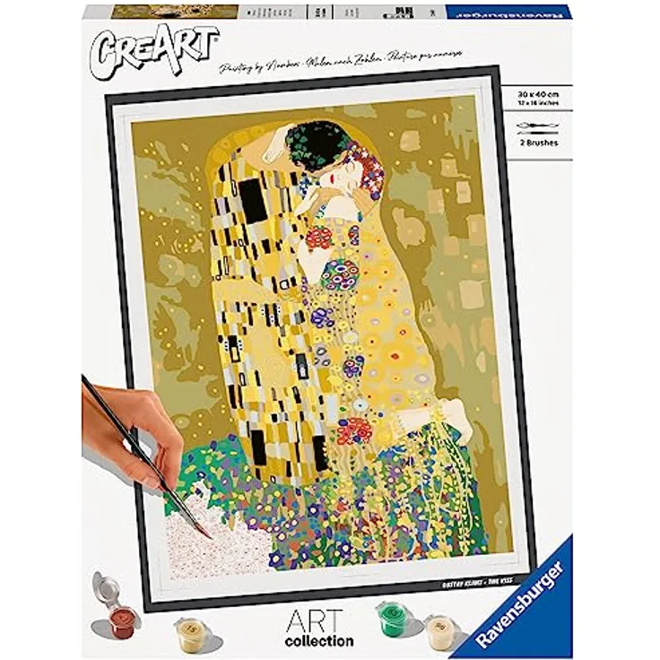 Ravensburger CreArt - Malen nach Zahlen 23648 ART Collection: The Kiss (Klimt) ab 14 Jahren