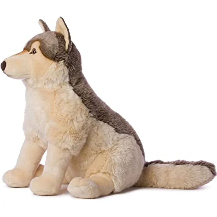 WWF Plüsch WWF91135, Wolf sitzend (70cm), besonders Flauschige und lebensechte Plüschtierkollektion, hohe Qualitäts- und Sicherheitsstandards, auch für Babys geeignet, Mehrfarbig – Bild 2