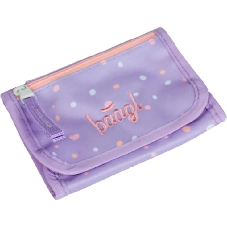Baagl Brustbeutel Kinder, Mini Geldbörse für Jungen aus strapazierfähigem Polyester, 14,5 x 8,5 cm, mit Münzfach und Kordelträger, Lieblingstiere Design – Bild 1