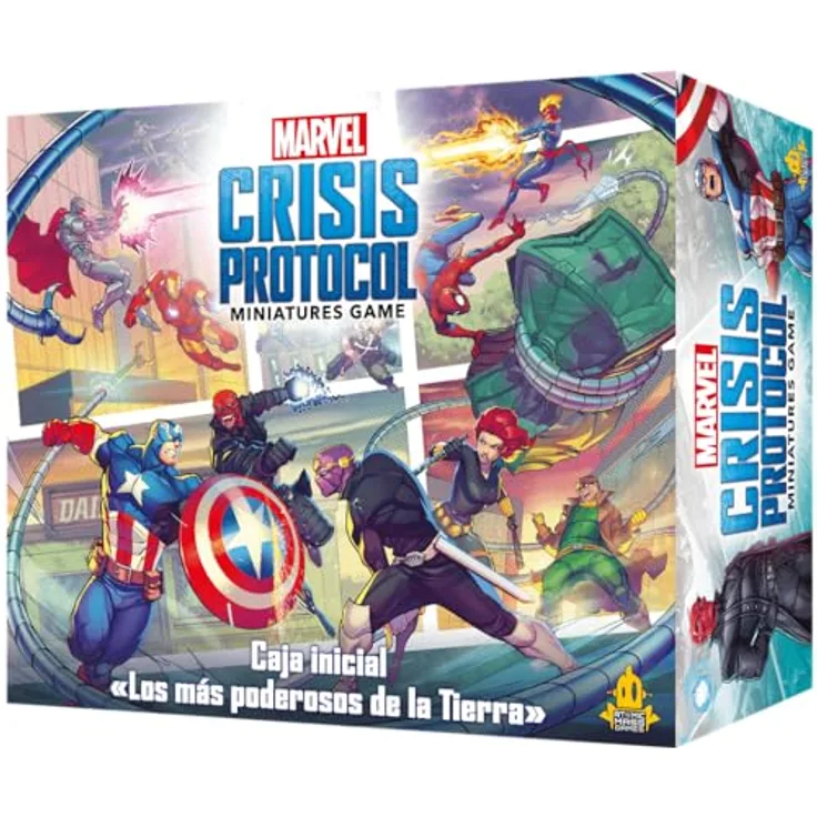 Atomic Mass Games Marvel Crisis Protocol Starter-Box, Miniaturspiel für 2 Spieler, komplett auf Spanisch, ab 14 Jahren, mit neuen Miniaturen und epischen Schlachten