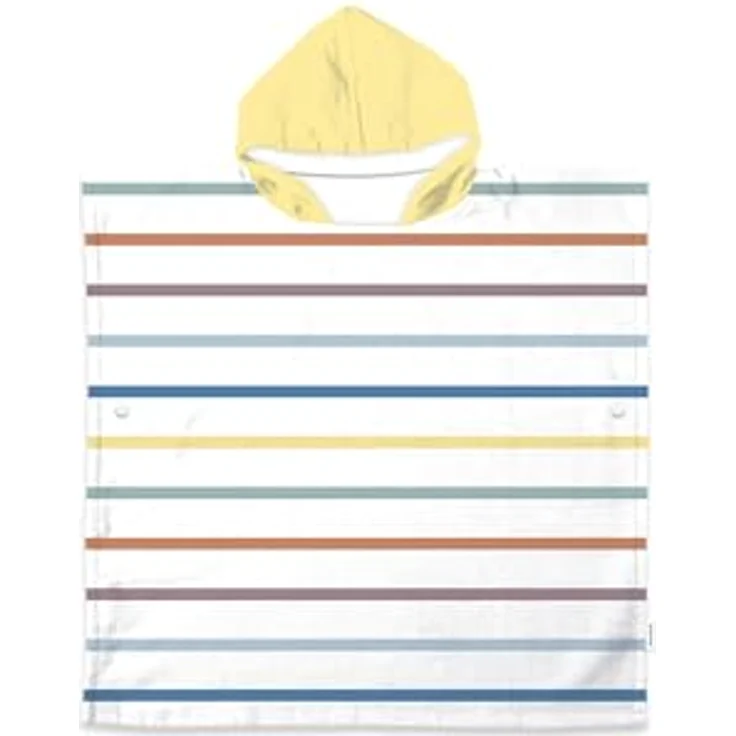 TOM TAILOR Junior Poncho COLORED STRIPES, 60x120 cm, 100% Baumwolle/Frottier, Bunt (Multi Color), ideal für Sport und Freizeit, mit Bauchtasche – Bild 1