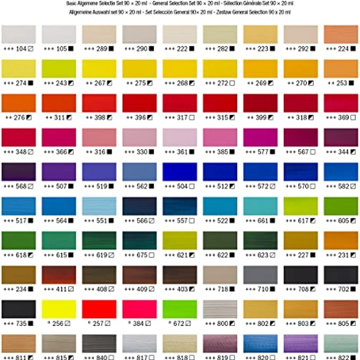 Amsterdam Standard Series Acrylfarben Set, Komplettes Probierset mit 90 x 20 ml Tuben in allen Amsterdam Farben, mittlere Viskosität und seidenmattes Finish – Bild 4