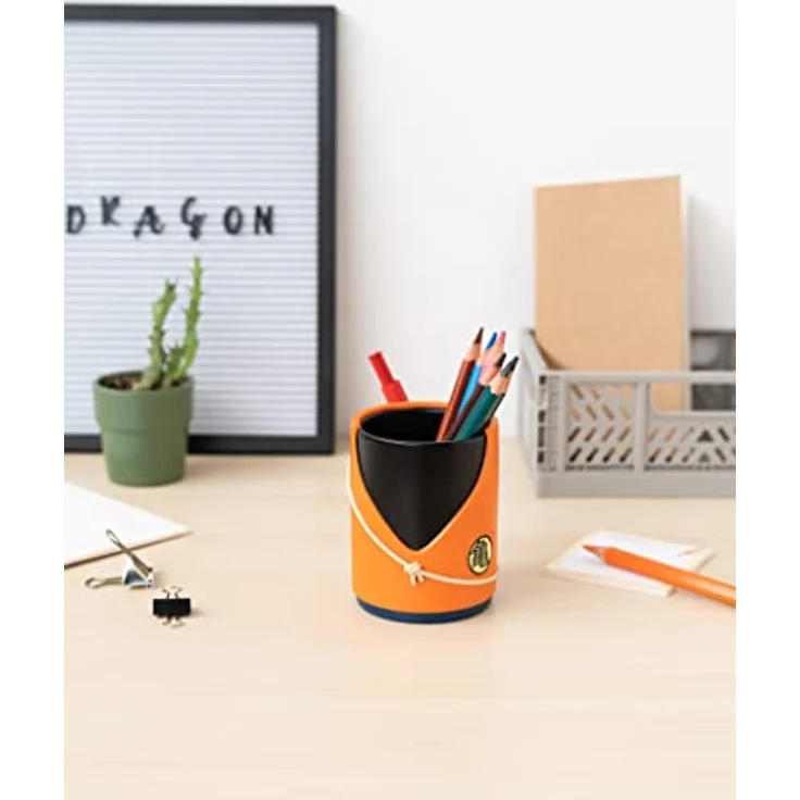 Grupo Erik Stiftehalter Dragonball Z Goku, Schreibtisch Organizer mit oranger Kugelschreiber, 7,9 x 8 x 11 cm, offizielles Dragon Ball Merchandise – Bild 4