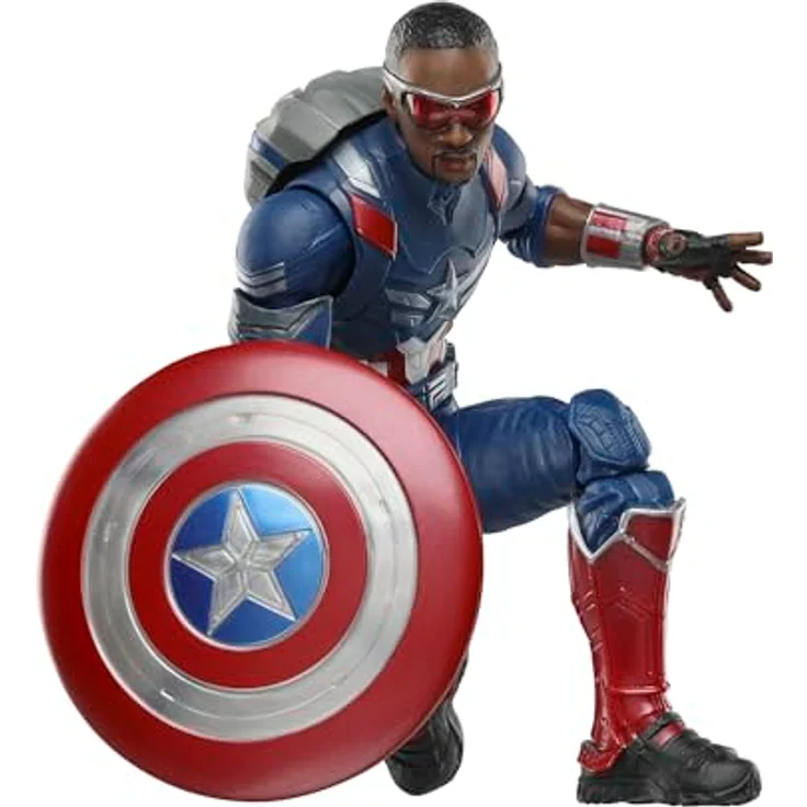 Marvel Legends Series Captain America Action-Figur, 15 cm, Sam Wilson Design mit 7 Accessoires und Schild, Fensterschachtel-Verpackung – Bild 3