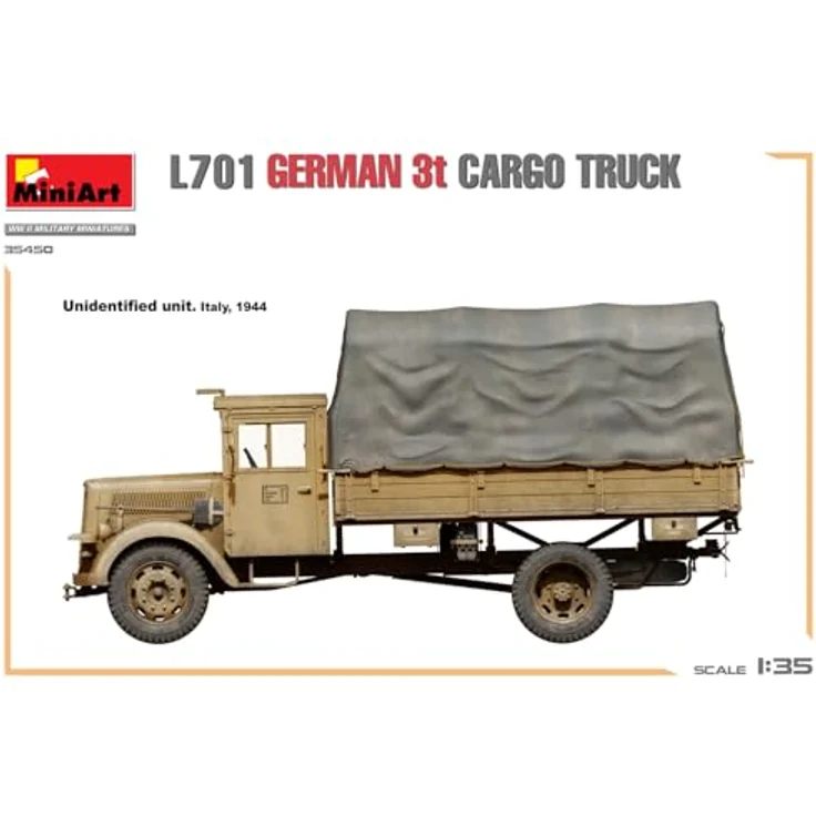 Mini art 1:35 L701 Dt. 3t Cargo Truck, Modellfahrzeug mit realistischen Details und variablen Ladeabdeckungen, fünf Varianten möglich – Bild 8