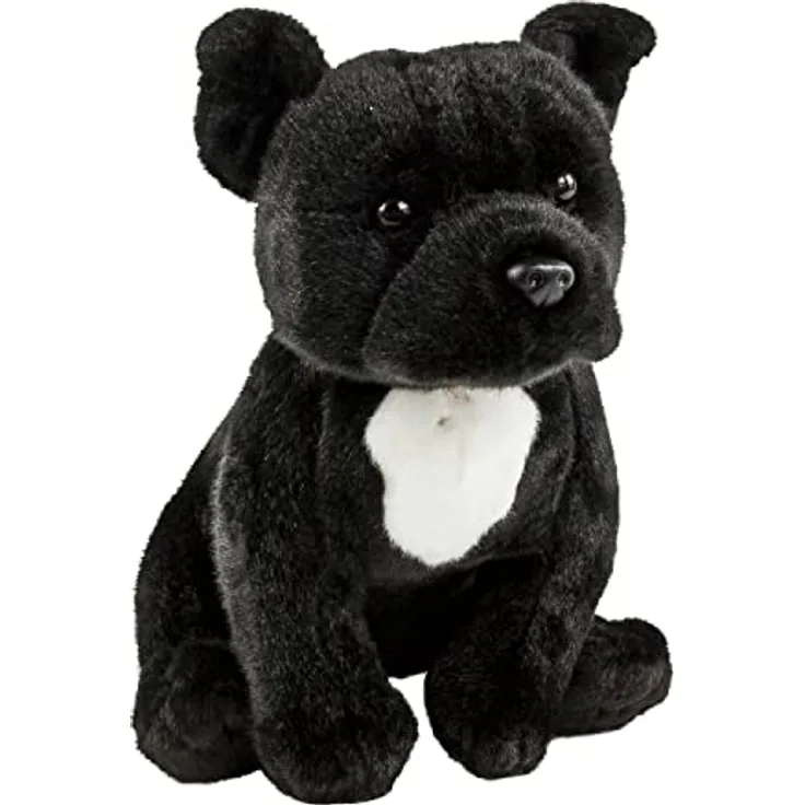 Teddys Rothenburg Pitbull/American Staffordshire Terrier 30 cm schwarzes Kuscheltier Hunde Plüschhund Stoffhund