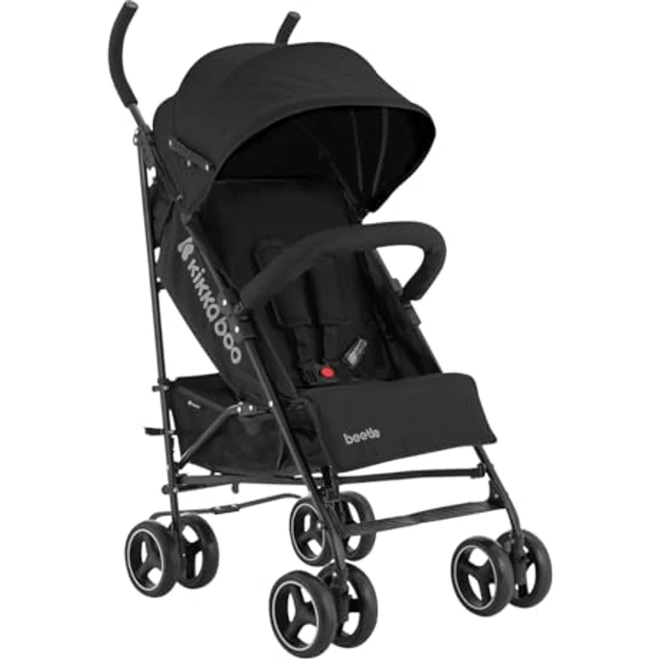 Kikkaboo Kinderwagen Käfer, Stahlrahmen, Korb, abnehmbare Vorderräder, Fußstütze, Farben:black – Bild 3