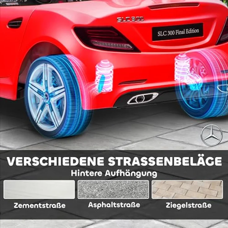 AIYAPLAY Elektro-Kinderauto Kinder Elektroauto, Rot, mit 2,4G Fernbedienung, Belastbarkeit 30 kg, für 3-6 Jahre Kinder – Bild 7