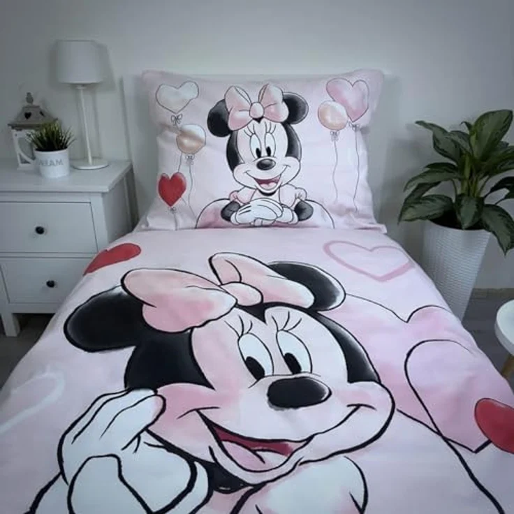 Jerry Fabrics Bettwäsche Disney Minnie Balloon, 100 % Baumwolle, Bettbezug 140 x 200 cm + Kissenbezug, blau – Bild 5