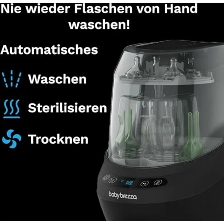 Baby Brezza Bottle Washer Pro, Flaschenwaschmaschine für Babyflaschen mit HEPA-Filter, 20 Sprühdüsen und 6 Reinigungsmodi, automatisches Waschen, Sterilisieren und Trocknen – Bild 2