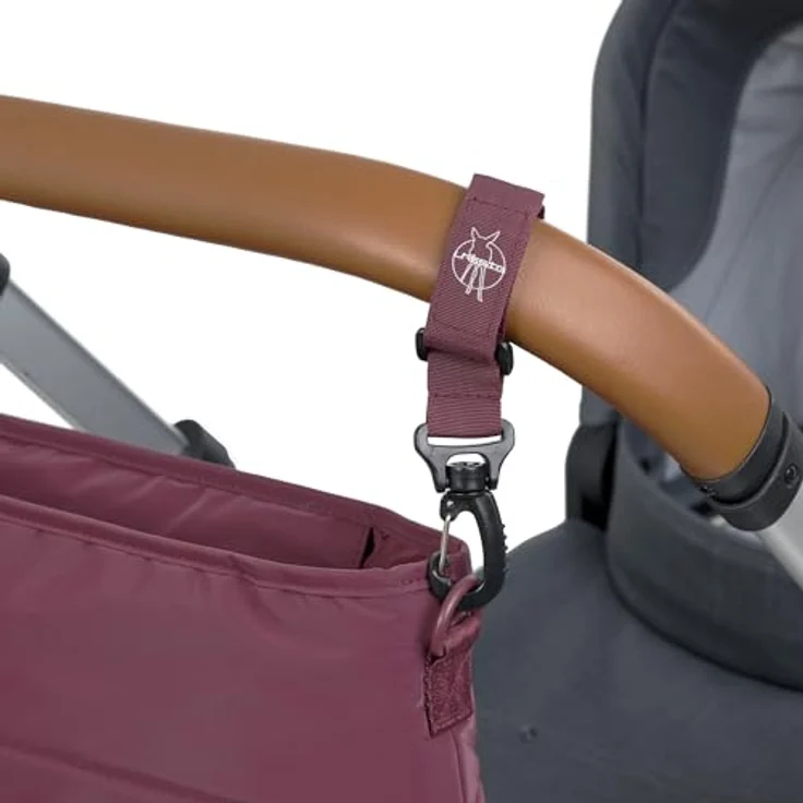 LÄSSIG Baby Kinderwagenorganizer Deep Red, praktischer Buggy Organizer mit Reißverschluss und Befestigungshaken für sicheren Zugriff auf Snacks und Getränke – Bild 4