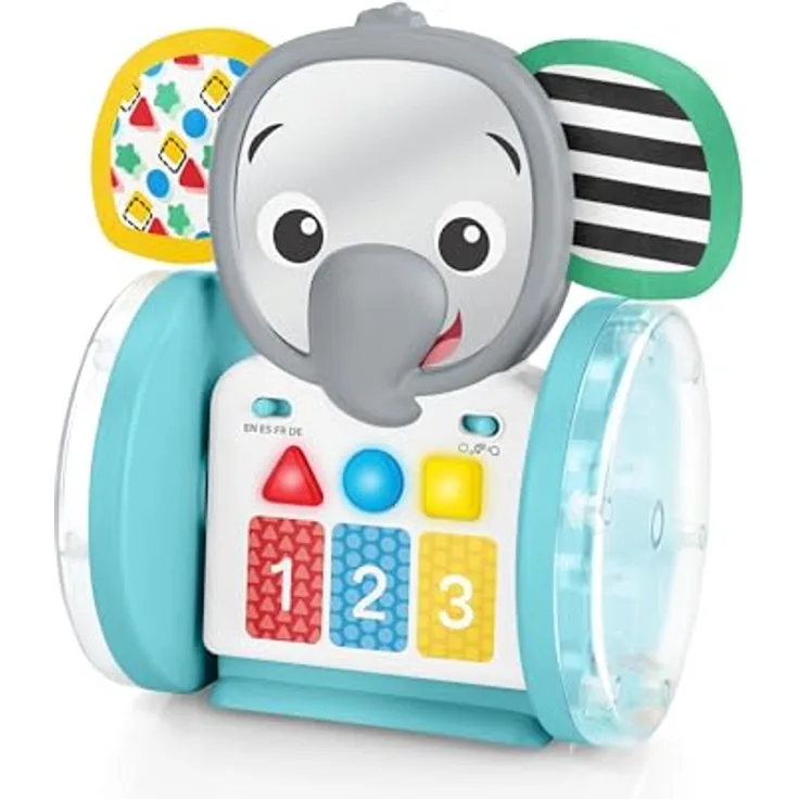 Baby Einstein Chase & Tap Earl, interaktives Krabbelspielzeug mit 2 Positionen, mehr als 50 Phrasen in 4 Sprachen, abwischbar, ab 6 Monaten