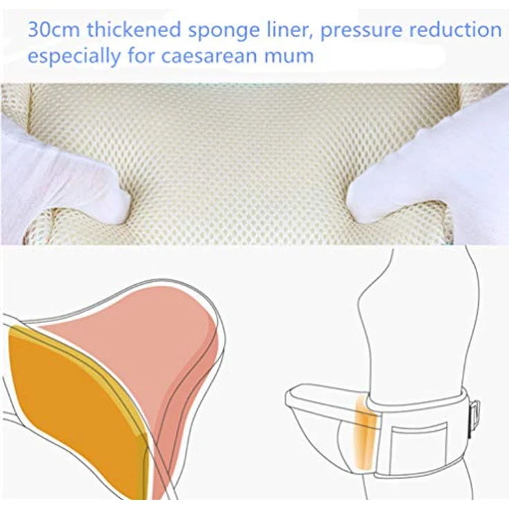 Ergonomische Hipseat Babytrage, Sitzhocker Sitz für das Tragen von Baby Kleinkinder, geringes Gewicht und Arbeitsersparnis – Bild 4