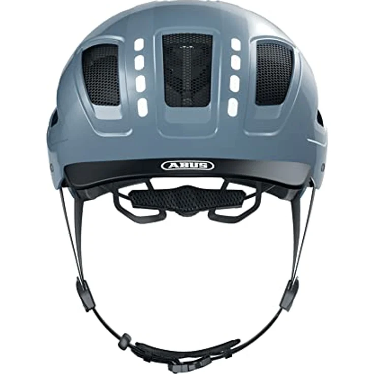 ABUS Fahrradhelm mit Licht - Hyban 2.0 LED - Vorder- und Rücklicht & robuste Hartschale - für Damen und Herren - Blau Glänzend, Größe L – Bild 2