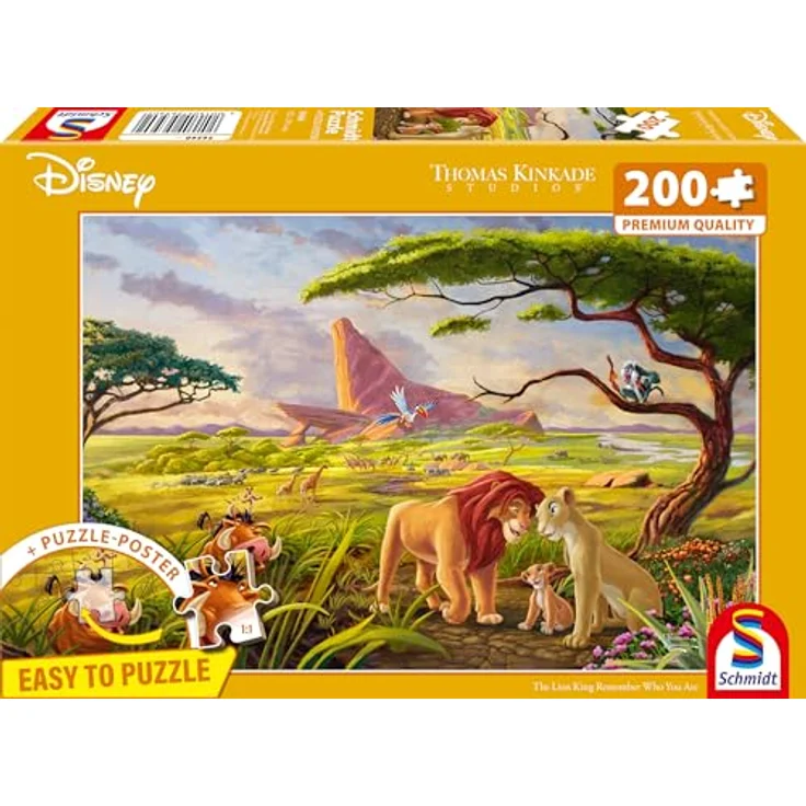 Schmidt Spiele 56560 Thomas Kinkade, Disney, The Lion King, Remember Who You Are, 200 Teile Puzzle, Mehrfarbig – Bild 1