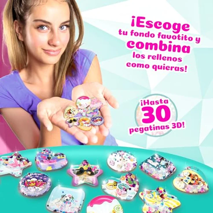 Bizak 3D-Aufkleber-Maschine, kreative Stickermaschine mit 250 bunten Edelsteinen, inkl. lustigen Hintergründen und Sprinkles, für Jungen und Mädchen ab 6 Jahren – Bild 5