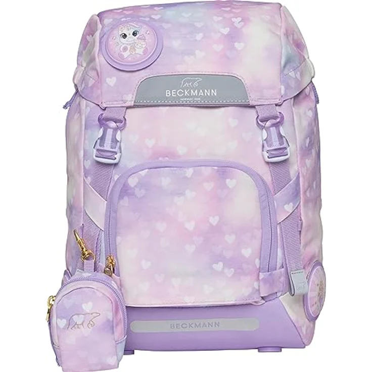 Beckmann Schulranzen Classic, 6tlg. Set in Blau, inkl. Sportrucksack, Federmäppchen, Schlamperrolle und Buttons, ergonomisch und klimaneutral – Bild 3