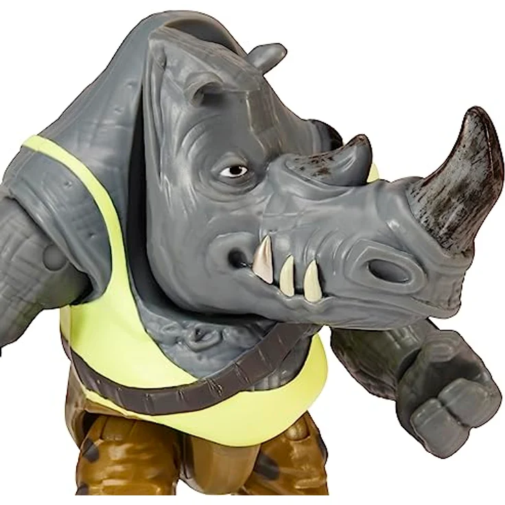 Teenage Mutant Ninja Turtles Rocksteady Basic Figure, 10 cm bewegliche Sammelfigur mit Blaster und Zubehör – Bild 4