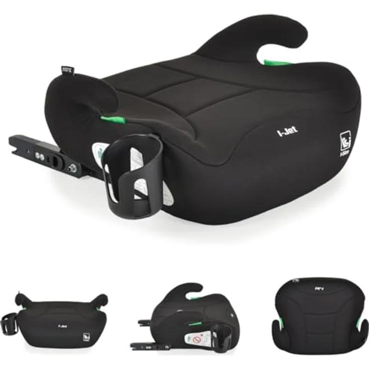 Moni Kindersitz I-Jet, Kindersitzerhöhung ECE R129/i-Size Norm mit abnehmbarem Bezug und Isofix, für Kinder 125-150 cm, komfortable Armlehnen – Bild 2